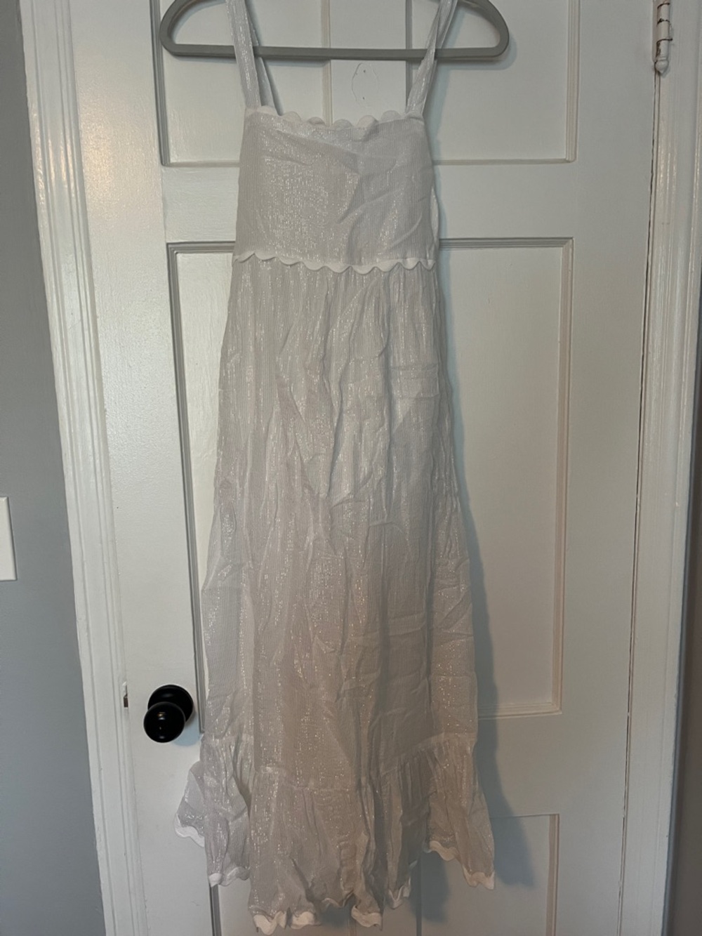 PQ SWIM IVORY EMERY METALLIC RESORT COVERUP DRESS BACK TIE NWT SZ XS/S - Picture 3 of 7